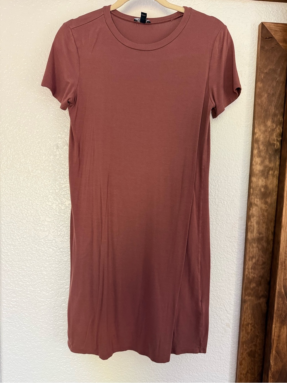 Express Crewneck Tee Dress in Dusty Mauve